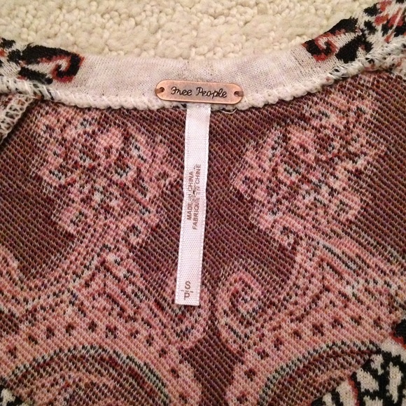 Boho cropped free people short sleeve sweater - Picture 3 of 5
